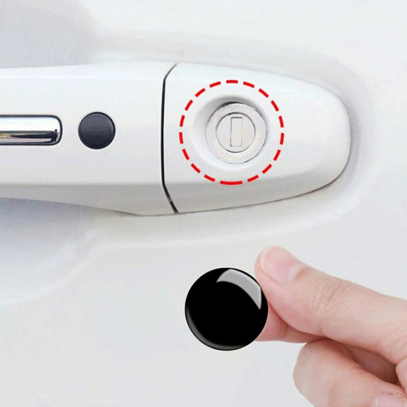 10pcs Car Modification Protection Keyhole Anti-Blocking Sticker(Carbon Fiber Black)