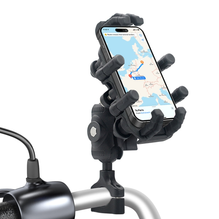 Outdoor Motorcycle Aluminum Alloy Shock-absorbing Mobile Phone Holder(Handlebar Model) - Holder by PMC TechLife | Online Shopping South Africa | PMC TechLife | Buy Now Pay Later Mobicred