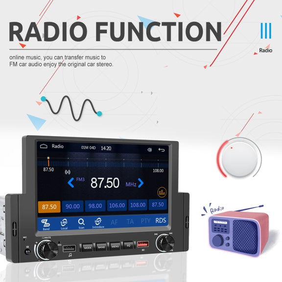 6.2 Inch MP5 Player Single Butt Universal Wired CarPlay Car Monitor, Model: Standard+AHD Camera