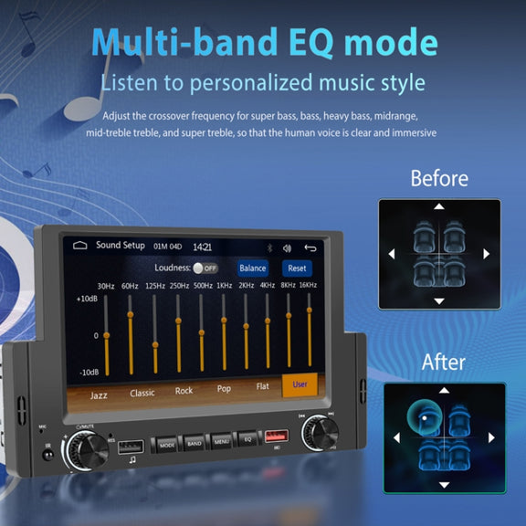 6.2 Inch MP5 Player Single Butt Universal Wired CarPlay Car Monitor, Model: Standard+AHD Camera