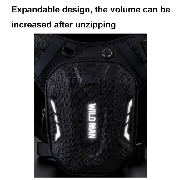 WILD MAN L1 3L Outdoor Motorcycle Riding Hard Shell Waist Bag Sports Cross-body Bag(Black)