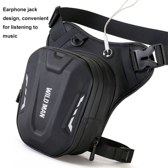WILD MAN L1 3L Outdoor Motorcycle Riding Hard Shell Waist Bag Sports Cross-body Bag(Black)