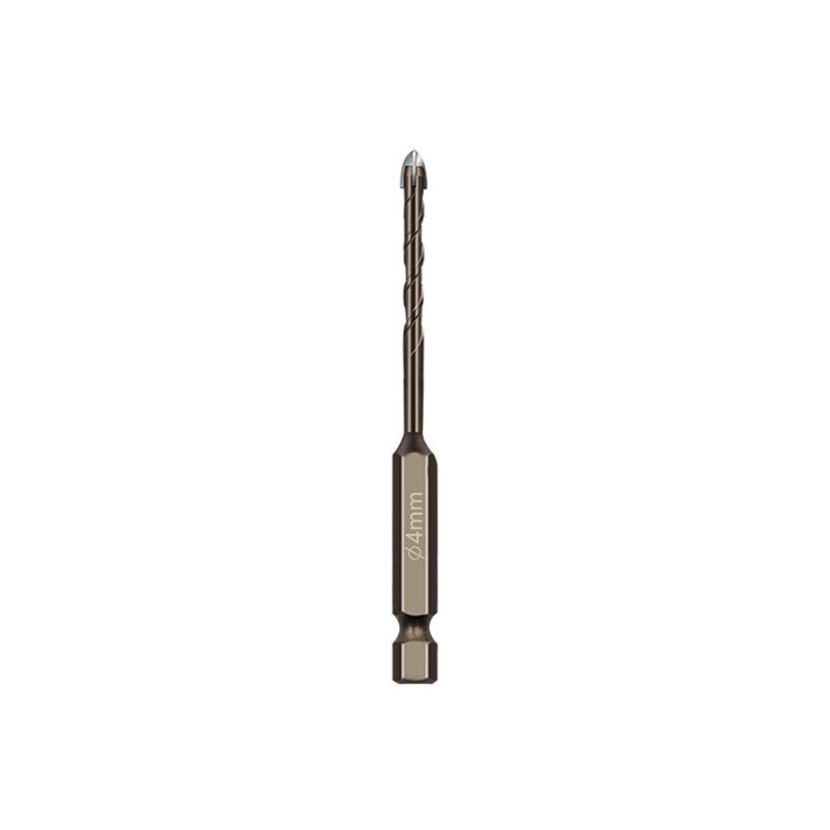 4mm Hexagonal Shank Spiral Flute Cross Alloy Drill Bits Glass Tile Four Edge Drivers - Drill & Drill Bits by PMC TechLife | Online Shopping South Africa | PMC TechLife | Buy Now Pay Later Mobicred