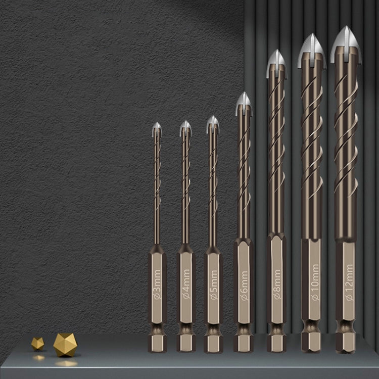 3mm Hexagonal Shank Spiral Flute Cross Alloy Drill Bits Glass Tile Four Edge Drivers - Drill & Drill Bits by PMC TechLife | Online Shopping South Africa | PMC TechLife | Buy Now Pay Later Mobicred