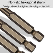 4mm Hexagonal Shank Spiral Flute Cross Alloy Drill Bits Glass Tile Four Edge Drivers