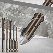 8mm Hexagonal Shank Spiral Flute Cross Alloy Drill Bits Glass Tile Four Edge Drivers