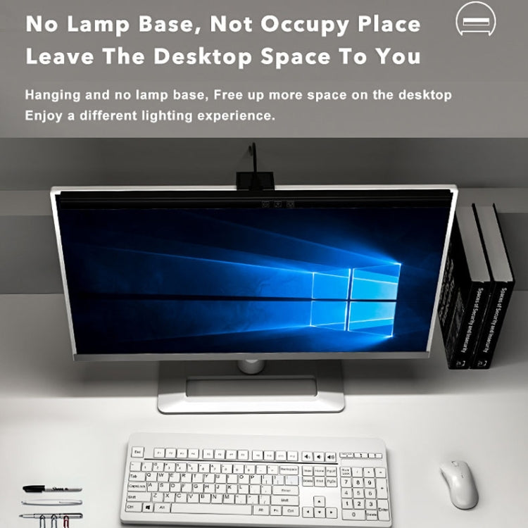 TB-30SA 33cm Timing Dimming Display Asymmetric Working Eye Care LED Desk Lamp Laptop Screen Hanging Light(Black) - Desk Lamps by PMc TechLife | Online Shopping South Africa | PMc TechLife | Buy Now Pay Later Mobicred