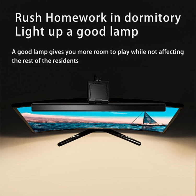TB-30SA 33cm Timing Dimming Display Asymmetric Working Eye Care LED Desk Lamp Laptop Screen Hanging Light(Black) - Desk Lamps by PMc TechLife | Online Shopping South Africa | PMc TechLife | Buy Now Pay Later Mobicred