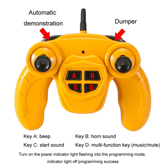 2.4G RC Dumper Truck Simulation Engineering Vehicle Model Children Electrical RC Truck Toy(Yellow)