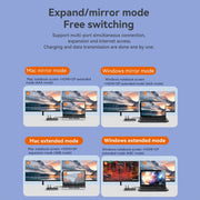 Blueendless 12-In-1 HD Multifunctional Docking Station 10Gbps Splitter With Switch(8K+4K HDMI x 2)