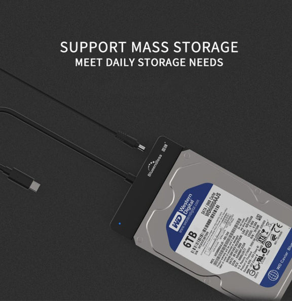 Blueendless US35 USB3.0 To SATA Adapter 2.5 / 3.5-Inch Hard Drive SSD Reader, Spec: USB3.0 EU Plug