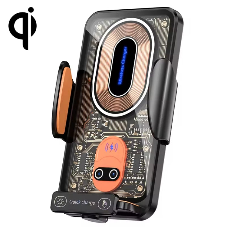 120W Transparent Car Wireless Charger Cell Phone Holder Magnetic Fast Charger(Black) - Wireless Charging Bracket by PMC TechLife | Online Shopping South Africa | PMC TechLife | Buy Now Pay Later Mobicred