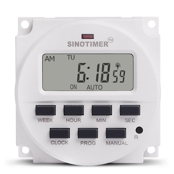 SINOTIMER TM618SH  1 Second Interval Digital LCD Timer Switch Programmable Time Relay 12V