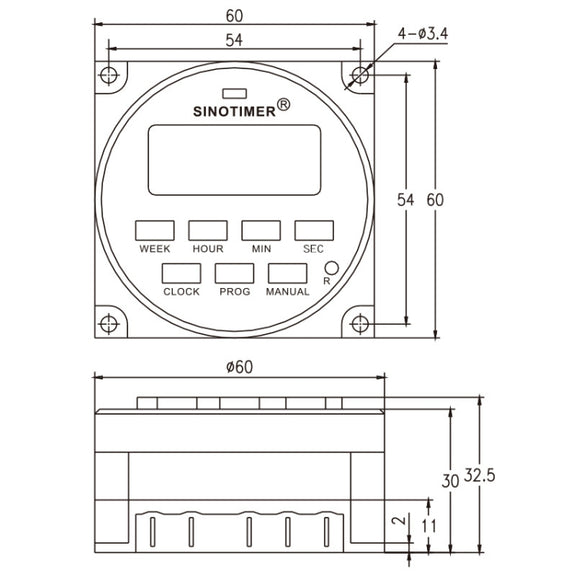 SINOTIMER TM618SH  1 Second Interval Digital LCD Timer Switch Programmable Time Relay 110V