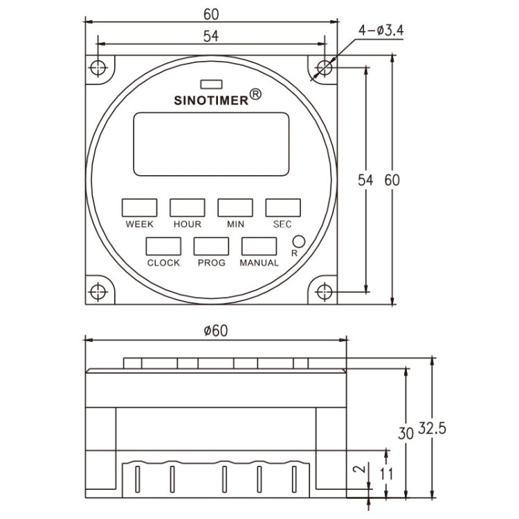 SINOTIMER TM618SH  1 Second Interval Digital LCD Timer Switch Programmable Time Relay 110V
