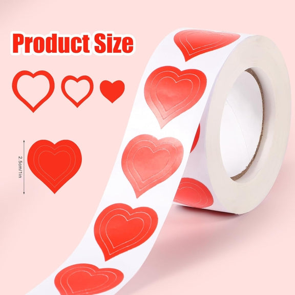 500pcs /Roll Red Heart Tanning Sunbathing Stickers Self Adhesive Body Stickers