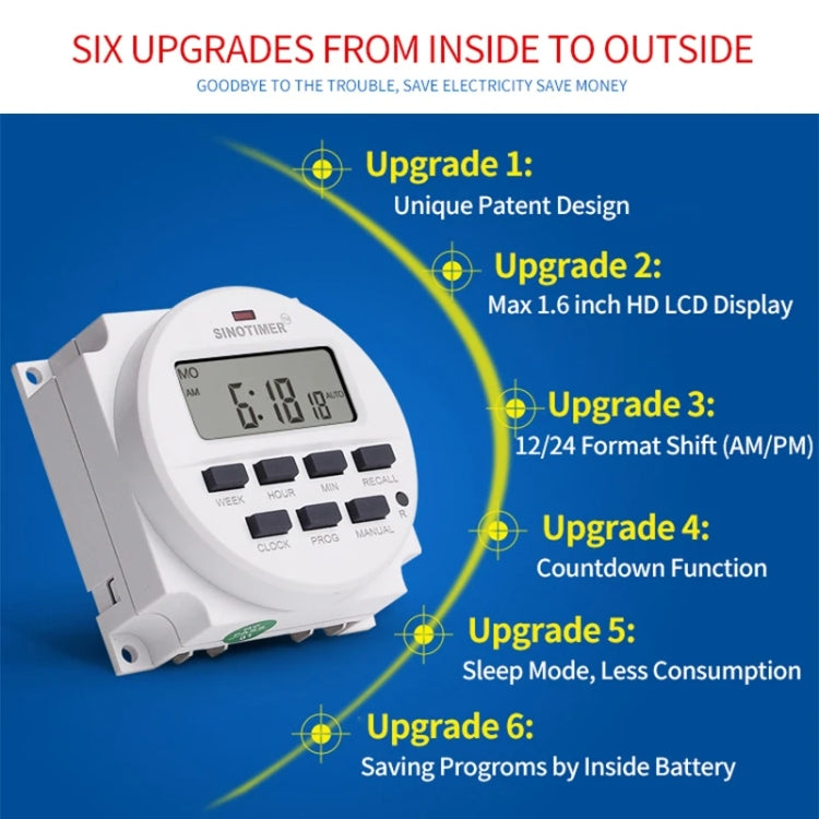 SINOTIMER TM618N-4 12V 7 Days Weekly Programmable Digital Electronic Timer Switch