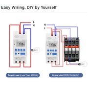 SINOTIMER TM919A-110V 16A Din Rail Mount Digital Timer Switch Microcomputer Weekly Programmable Time Relay Control