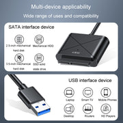 JINGHUA USB3.0 To SATA HDD Adapter Cable For 2.5/3.5 Inch External HDD SSD Hard Drive(30cm)