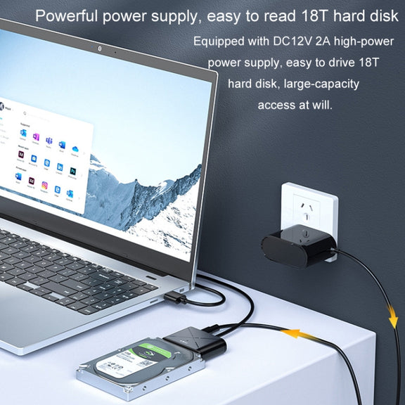 JINGHUA USB3.0 To SATA HDD Adapter Cable For 2.5/3.5 Inch External HDD SSD Hard Drive(30cm)