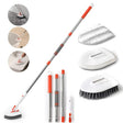 Shower Cleaning Brush With 52 Inch Adjustable Handle Tub Tile Scrubber Brush, Spec: Set 2 - free shipping - PMc TechLife - Order now!