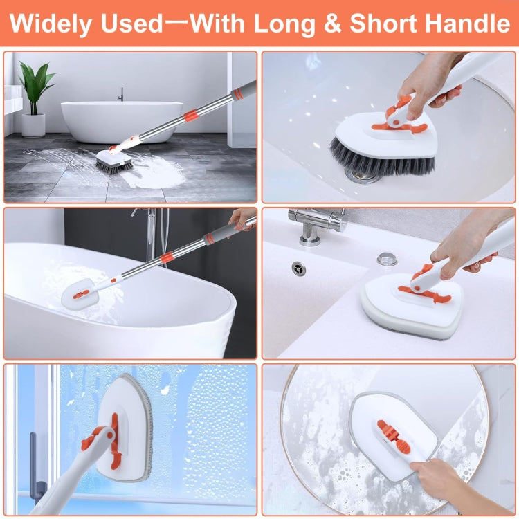 Shower Cleaning Brush With 52 Inch Adjustable Handle Tub Tile Scrubber Brush, Spec: Set 5