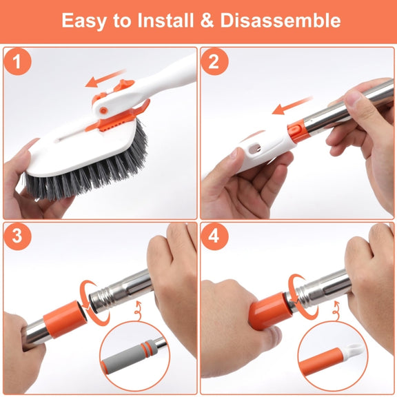 Shower Cleaning Brush With 52 Inch Adjustable Handle Tub Tile Scrubber Brush, Spec: Set 5
