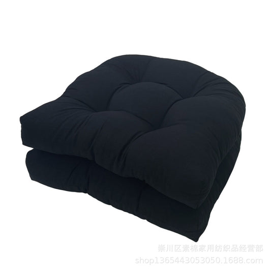 1pair 48 x 48cm Garden Patio Rattan Chair Waterproof Cushion Thick Soft Sofa Cushion(Black) - free shipping - PMC Jewellery - Order now!