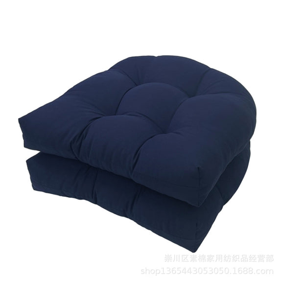 1pair 48 x 48cm Garden Patio Rattan Chair Water-resistant Cushion Thick Soft Sofa Cushion(Navy Blue)