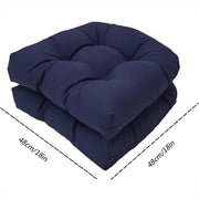 1pair 48 x 48cm Garden Patio Rattan Chair Water-resistant Cushion Thick Soft Sofa Cushion(Light Brown)