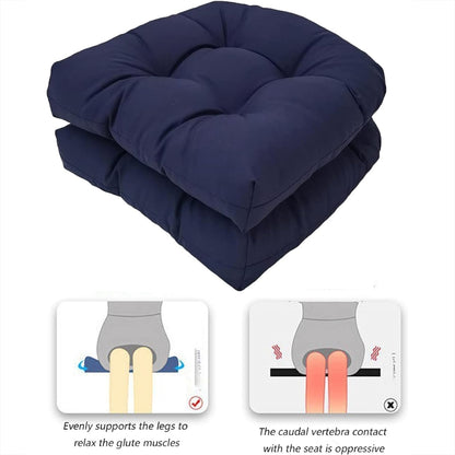 1pair 48 x 48cm Garden Patio Rattan Chair Waterproof Cushion Thick Soft Sofa Cushion(Navy Blue) - Cushions & Pillows by PMC Jewellery | Online Shopping South Africa | PMC Jewellery | Buy Now Pay Later Mobicred
