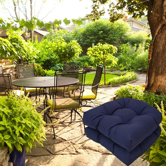1pair 48 x 48cm Garden Patio Rattan Chair Water-resistant Cushion Thick Soft Sofa Cushion(Dark Gray)