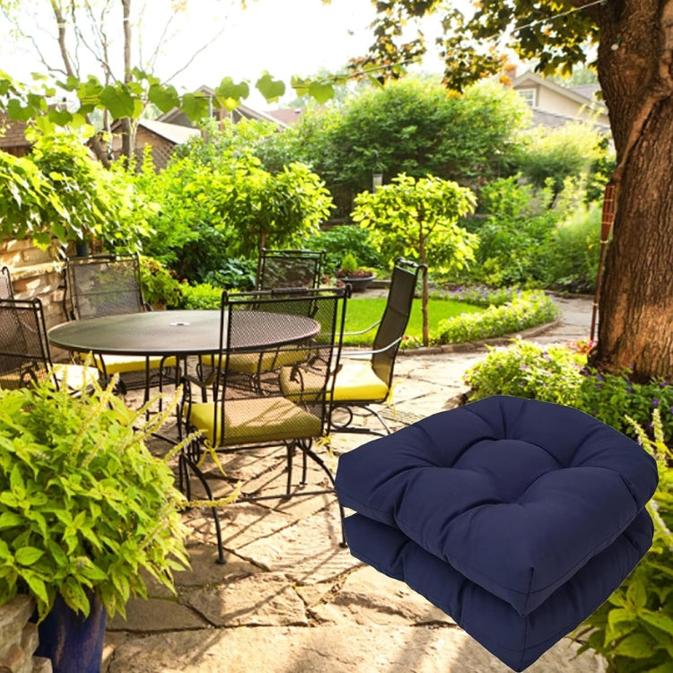 1pair 48 x 48cm Garden Patio Rattan Chair Waterproof Cushion Thick Soft Sofa Cushion(Navy Blue) - Cushions & Pillows by PMC Jewellery | Online Shopping South Africa | PMC Jewellery | Buy Now Pay Later Mobicred