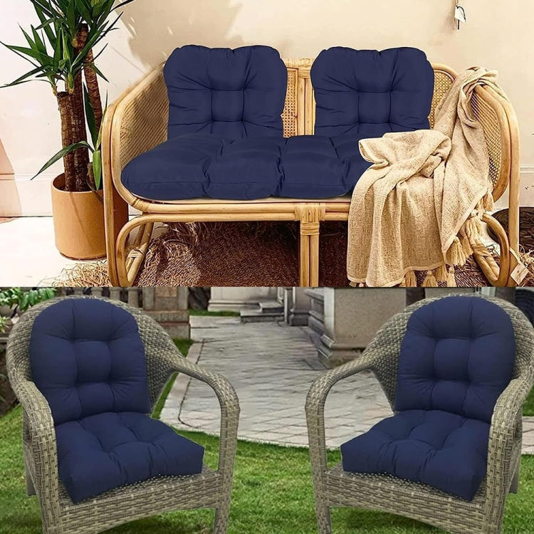 1pair 48 x 48cm Garden Patio Rattan Chair Water-resistant Cushion Thick Soft Sofa Cushion(Dark Gray)