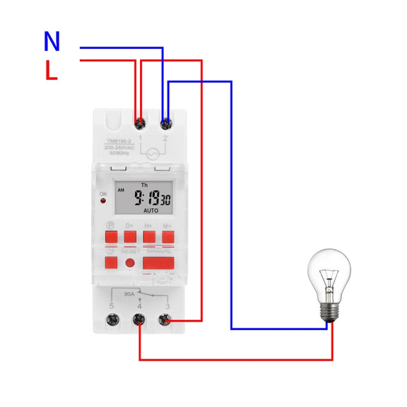 SINOTIMER TM919B-4 12V 30A Programmable Digital Timer Switch Automatic Cycle Timing Controller