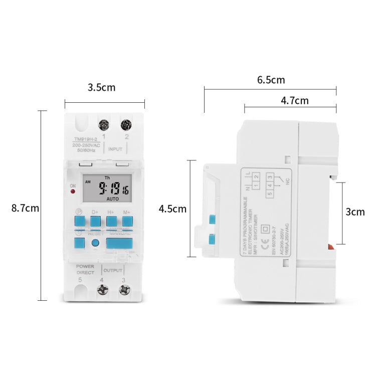 SINOTIMER TM919H-1 110V 16A DIN Rail 4 Pins Voltage Output Digital Switch Timer Automatic Cycle Timing Controller - free shipping - PMC TechLife - Order now!