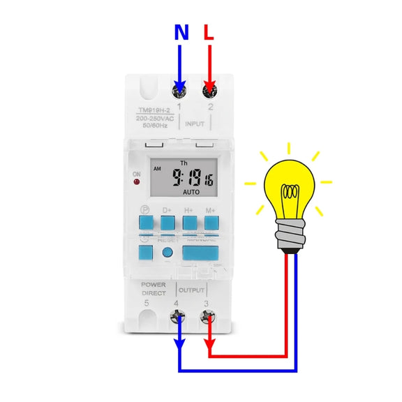 SINOTIMER TM919H-1 110V 16A DIN Rail 4 Pins Voltage Output Digital Switch Timer Automatic Cycle Timing Controller