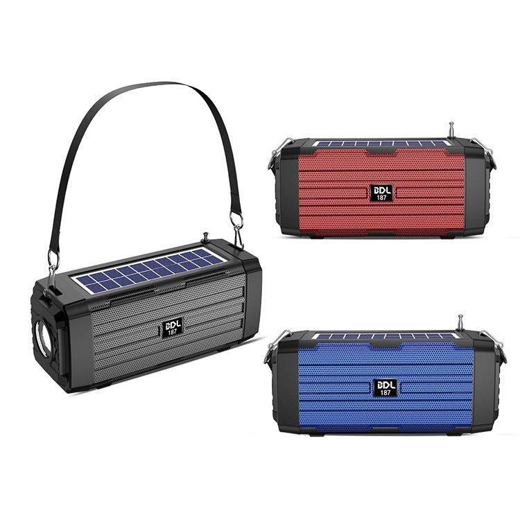 BDL-187 LED Light Solar Wireless Bluetooth Speaker Portable Outdoor Camping FM Radio(Red) - Radio Player by PMC TechLife | Online Shopping South Africa | PMC TechLife | Buy Now Pay Later Mobicred