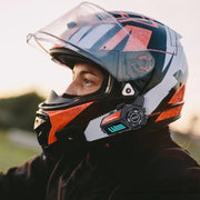 KUQIBAO Motorcycle Helmet Water-resistant Bluetooth-compatible Headset With Light(Hard Microphone)