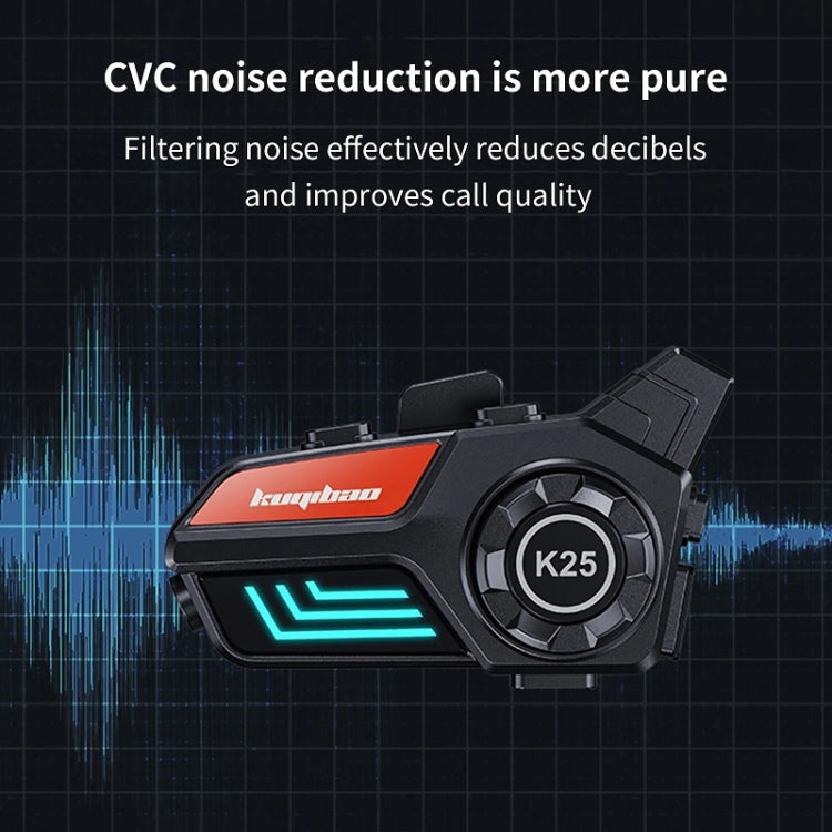 KUQIBAO Motorcycle Helmet Water-resistant Bluetooth-compatible Headset With Light(Hard Microphone)