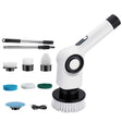 7 In 1 Electric Spin Scrubber Rechargeable Waterproof Floor Clean Bush with 23.6 Inch Adjustable Handle(White) - Sponges, Cloths & Brushes by PMC TechLife | Online Shopping South Africa | PMC TechLife | Buy Now Pay Later Mobicred