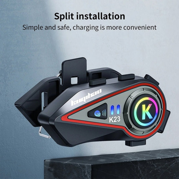 KUQIBAO Motorcycle Helmet Long-Lasting Bluetooth-compatible Headset With Light(Soft Microphone)