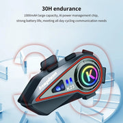 KUQIBAO Motorcycle Helmet Long-Lasting Bluetooth-compatible Headset With Light(Soft Microphone)
