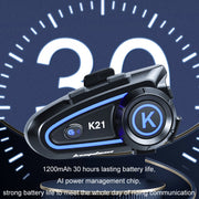 KUQIBAO Motorcycle Helmet Long-lasting Water-resistant Bluetooth-compatible Headset with Light(Soft Microphone)