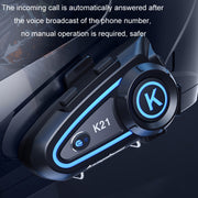 KUQIBAO Motorcycle Helmet Long-lasting Water-resistant Bluetooth-compatible Headset with Light(Soft Microphone)