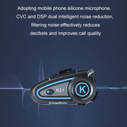 KUQIBAO Motorcycle Helmet Long-lasting Water-resistant Bluetooth-compatible Headset with Light(Soft Microphone)