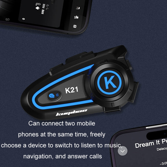 KUQIBAO Motorcycle Helmet Long-lasting Water-resistant Bluetooth-compatible Headset with Light(Soft Microphone)