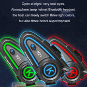 KUQIBAO Motorcycle Helmet Long-lasting Water-resistant Bluetooth-compatible Headset with Light(Soft Microphone)