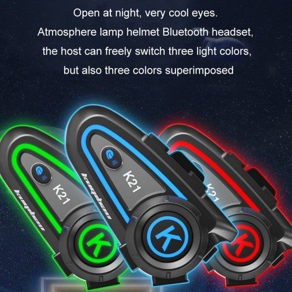 KUQIBAO Motorcycle Helmet Long-lasting Water-resistant Bluetooth-compatible Headset with Light(Soft Microphone)