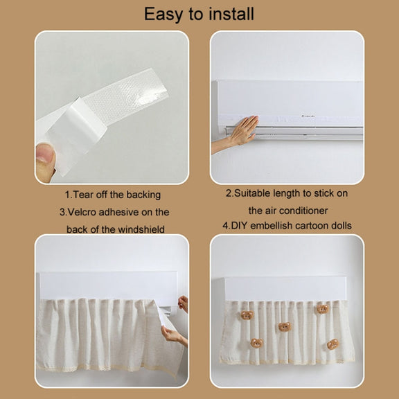 Air Conditioner Windshield Anti-Direct Blow Baby Windshield Curtain Dust Cover, Model: White Rabbit